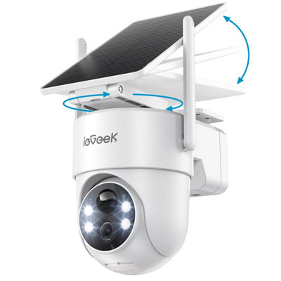 ieGeek 2K 3MP Outdoor PTZ Security Camera with Solar Panel, PIR Motion ...