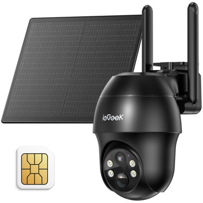 ieGeek 2K 4G LTE Outdoor PTZ Security Camera with Solar Panel and SIM Card