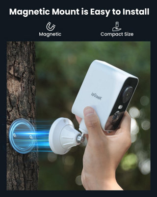 ieGeek 2K 4G Wireless Security Camera with Magnetic Mount, Solar Panel ...