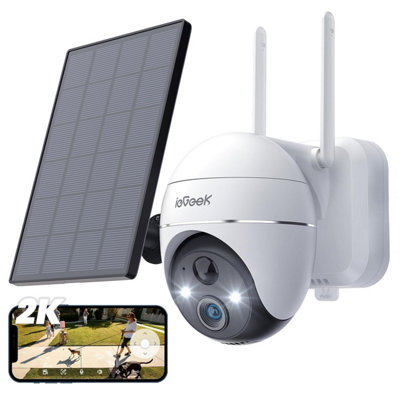 ieGeek 2K Wireless Outdoor PTZ Security Camera with Solar Panel, Color ...