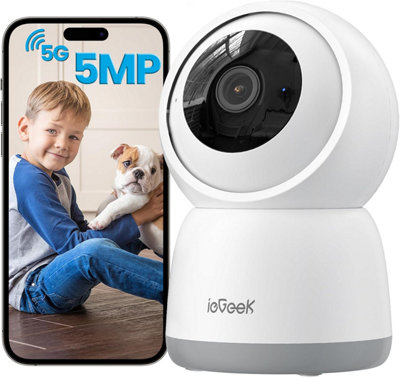 ieGeek 5MP Indoor WiFi Security Camera: 2.4/5GHz, Smart Pet & Home Monitoring