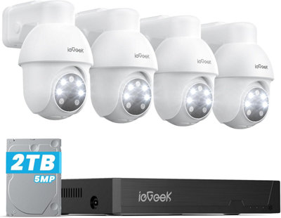 ieGeek 5MP PoE CCTV Security System with 2TB HDD, AI Human & Vehicle Detection - UK Plug