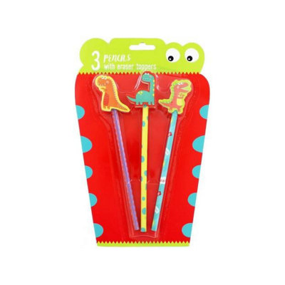 IG Design Dinosaurs Pencil and Topper (Pack of 3) Multicoloured (One Size) Price Comparisons | Compare The Build