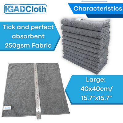 IGADCloth Set of 20 Microfiber cloths 40x40cm Grey