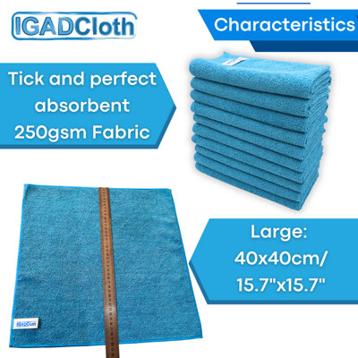 IGADCloth Set of 50 Microfiber cloths 40x40cm Blue