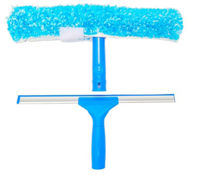 IGADPole 14 inch(35cm) Professional Window Cleaning Set - Squeegee & Microfiber Window Scrubber