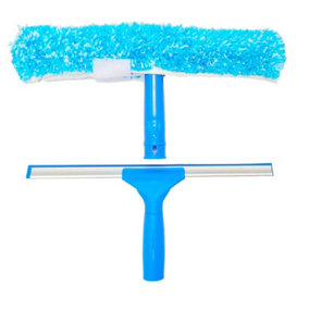 IGADPole 14 inch(35cm) Professional Window Cleaning Set - Squeegee & Microfiber Window Scrubber