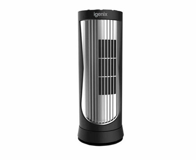 Igenix DF0022 Digital Mini Tower Fan, Oscillating, 12 Inch, Black