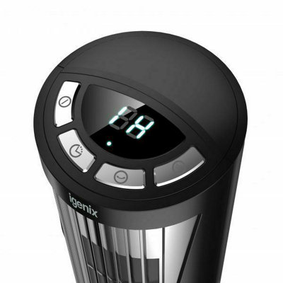 Igenix DF0022 Digital Mini Tower Fan, Oscillating, 12 Inch, Black