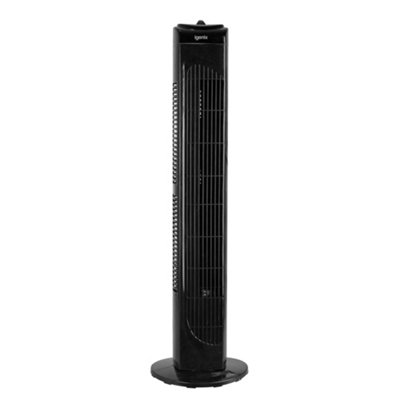 Igenix DF0029BL Tower Fan, Oscillating, 29 Inch, 3 Speed Settings with Auto Shut Off, Black