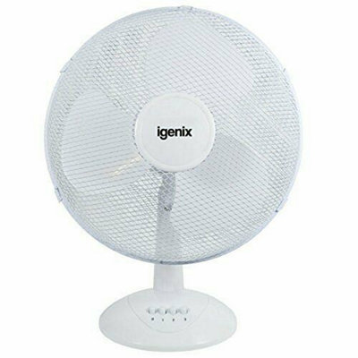 Igenix DF1610 Portable Desk Fan, 16 Inch, 3 Speed, White