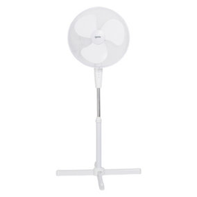 Igenix DF1655 Pedestal Fan, 16 Inch, 50 W, Oscillating, 3 Speeds, White