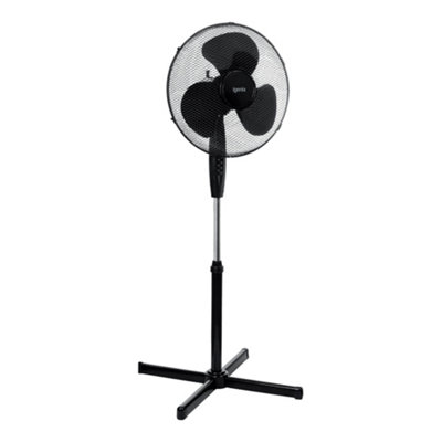 Igenix DF1655BL Pedestal Fan, 16 Inch, 40 W, Oscillating, 3 Speeds, Black