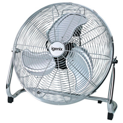 Igenix DF1800 Floor Standing Fan, 18 Inch, Chrome