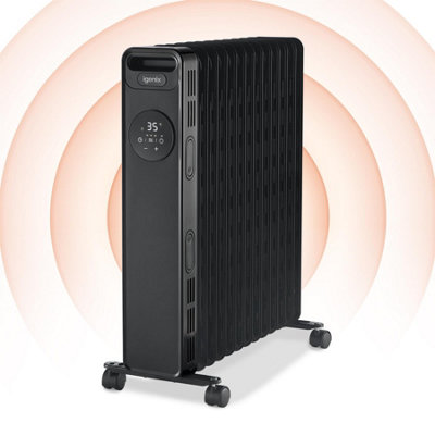 Igenix IG2626BL, Digital Oil Filled Radiator Heater, 2.5kW/2500 W, Black |  DIY at Bu0026Q
