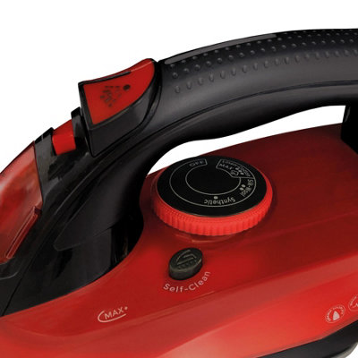 Igenix IG3126 PowerSteam Vertical Steam Iron, 380ml Tank Capacity, 2600W, Red/Black