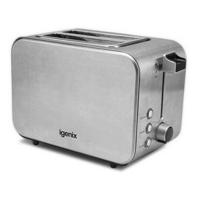 Igenix IG3202, 2 Slice Toaster, Reheat Function, Slide out Crumb Tray, Stainless Steel