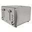 Igenix IG3204, 4 Slice Toaster, Reheat Function, Slide out Crumb Tray, Stainless Steel