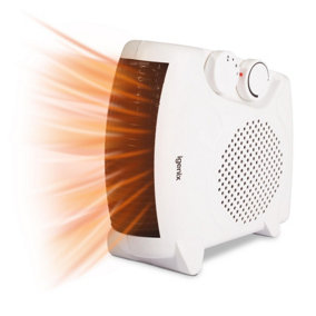 Igenix IG9010, Fan Heater, Upright / Flat, 2kw, 2000 Watt, White