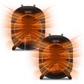 Igenix IG9022, Electric Fan Heater with 2 Heat Settings, Portable, Pack of 2, Black
