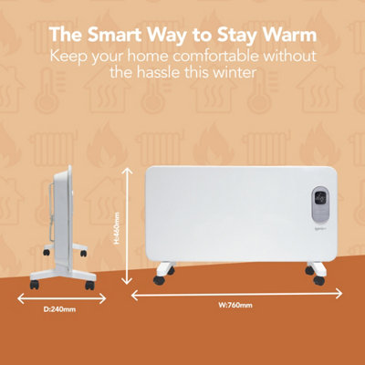 heater8枚セット Igenix IG9515WIFI, Smart Electric Panel Heater, 1500 W, Alexa