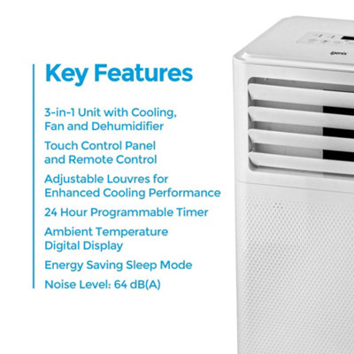 Igenix IG9907 7000 BTU 3-in-1 Portable Air Conditioner, White