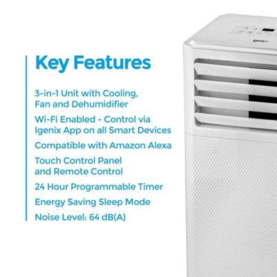 Igenix IG9909WIFI 3-in-1 Portable Smart Air Conditioner, White