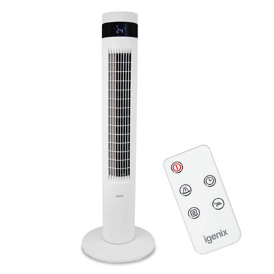 Igenix IGFD6035W Digital Tower Fan, 35 Inch, White