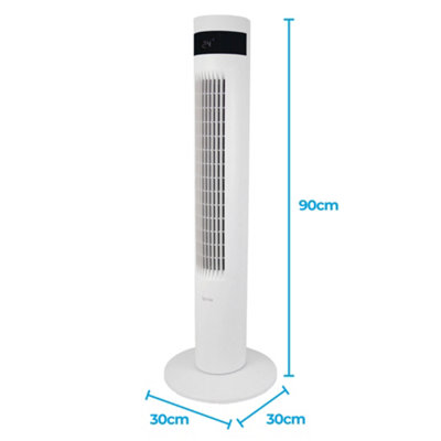 Igenix IGFD6035W Digital Tower Fan, 35 Inch, White