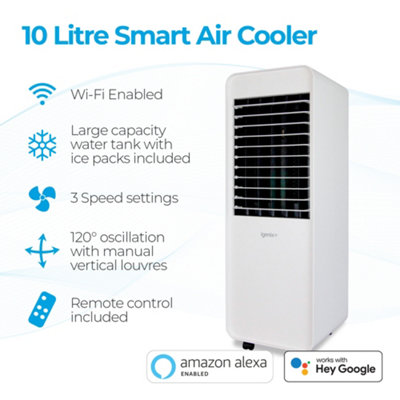Igenix IGFD7010WIFI Smart Digital 10 Litre Air Cooler Fan, White
