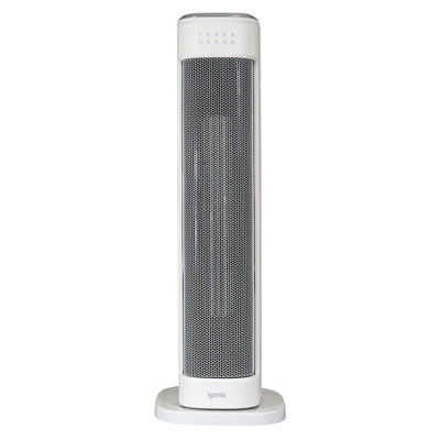 Oscillating Tower Fan Heater With 3 Heat Settings, Black