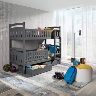 Ignas Wooden Bunk Bed with Storage