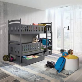 Ignas Wooden Bunk Bed with Storage