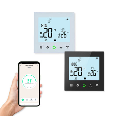 iHelios Smart Thermostat Zigbee Underfloor Ceiling Heating  Google Alexa LCD iHelios Smart Zigbee Thermostat White iH210