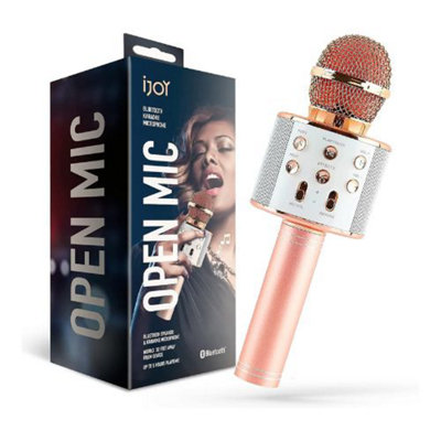 iJOY Open Mic Bluetooth Karaoke Microphone (Rose/Gold)