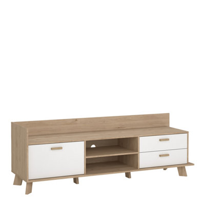 Ikast TV-unit with 1 Door + 2 Drawers in Jackson Hickory and White