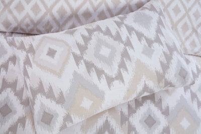Ikat Bohemian Reversible Polycotton Duvet Set With Pillowcase