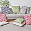 Ikat Inspired Scatter Cushion - Square Filled Pillow with Piped Edging & Zipped Cover for Home or Garden - 45 x 45cm, Natural