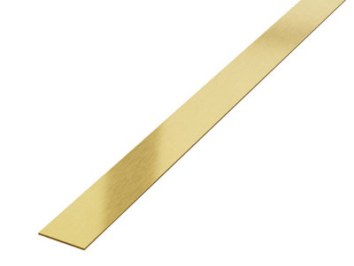 ILCOM decorative profile I 10mm x 2440mm x 0.65mm Gold Brushed Stainless Steel