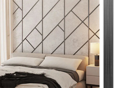 ILCOM decorative profile I 10mm x 2700mm x 0.65mm Grey Brushed Stainless Steel