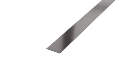 ILCOM decorative profile I 20mm x 2700mm x 0.65mm Grey Brushed Stainless Steel