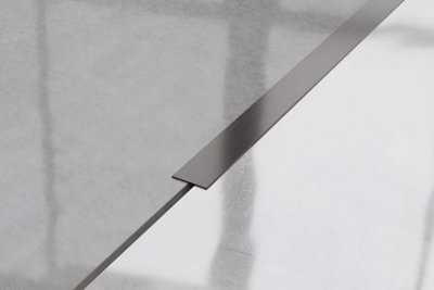 ILCOM decorative profile I 38mm x 2700mm x 0.65mm Grey Brushed Stainless Steel