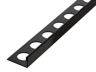 ILCOM decorative profile J 10 mm x 2440 mm x 0,65 ths. Satin Black Stainless Steel