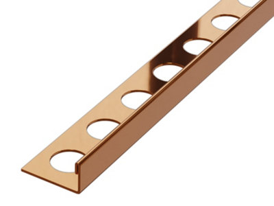 ILCOM decorative profile J 12 mm x 2700 mm x 0,65 ths. Polished Copper Stainless Steel