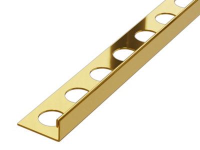 ILCOM decorative profile J 8 mm x 2440 mm x 0,65 ths. Polished Gold Stainless Steel