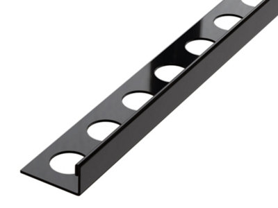 ILCOM decorative profile J 8 mm x 2700 mm x 0,65 ths. Polished Black Stainless Steel