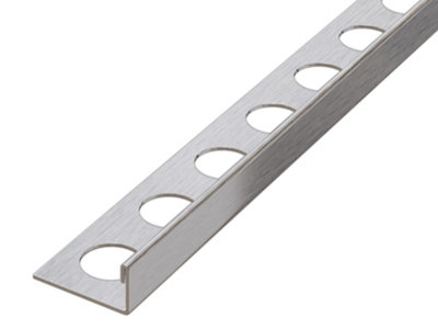 ILCOM decorative profile J 8 mm x 2700 mm x 0,65 ths. Satin Silver Stainless Steel