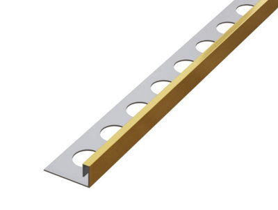 ILCOM decorative profile Js 10mm x 2440mm x 0.6mm Gold Brushed Stainless Steel