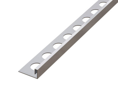 ILCOM decorative profile Js 10mm x 2440mm x 0.6mm Silver Brushed Stainless Steel