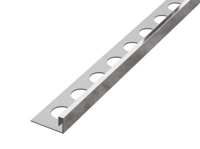 ILCOM decorative profile Js 10mm x 2440mm x 0.6mm Silver Polished Stainless Steel